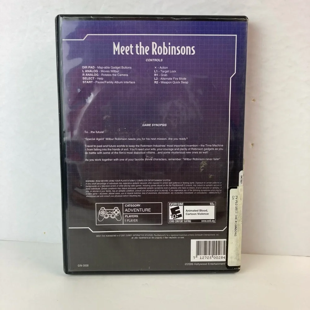 PS2 2006 Walt Disney’s Meet the Robinsons Video Game For Sony PlayStation 2